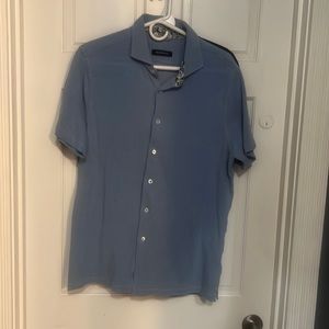 Bugatchi Short Sleeve Knit Shirt RCF2070K54 Sky